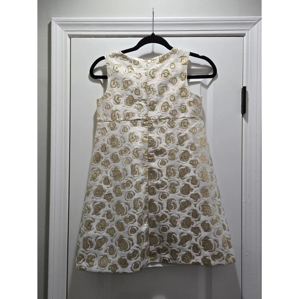 Gymboree Girls 10 Savanna Party Metallic Gold Rose Jacquard Dress NWT